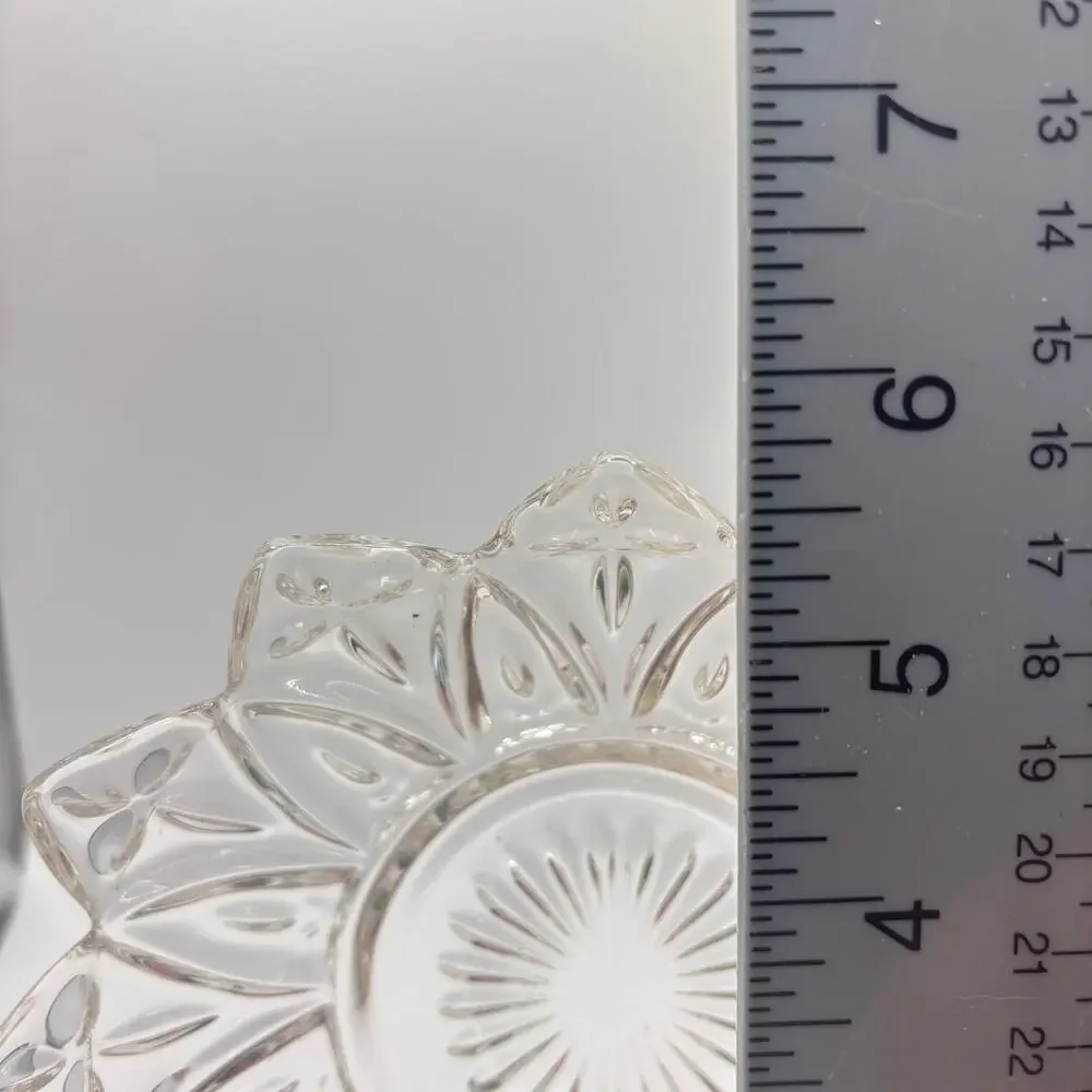 VTG Federal Glass Co. Petal Pattern Jam Relish Candy Nut Trinket Dish and Spoon